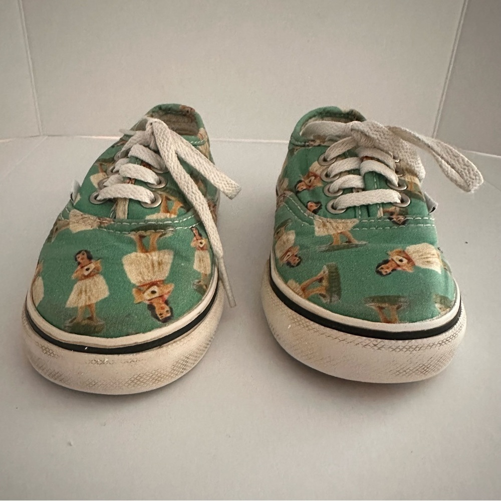Vans Hawaiian Hula Dancer Green Printed Tie Sneakers Size 6.5 Baby Toddler - Picture 5 of 7